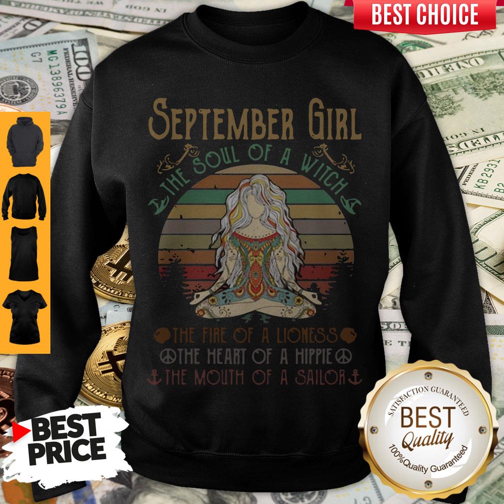 Top Vintage Yoga September Girl The Soul Of The Witch Sweatshirt