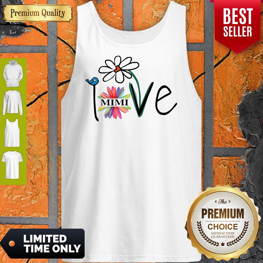 Top Woman Mom Love Mimi Life Heart Floral Gift Tank Top