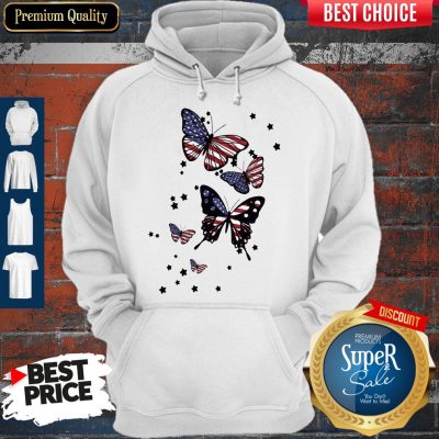 Awesome 4th Of July Butterfly American Flag Hoodie