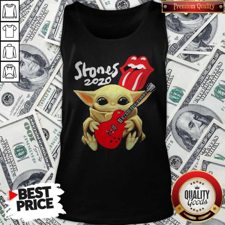 Awesome Baby Yoda Hug The Rolling Stones Tank Top