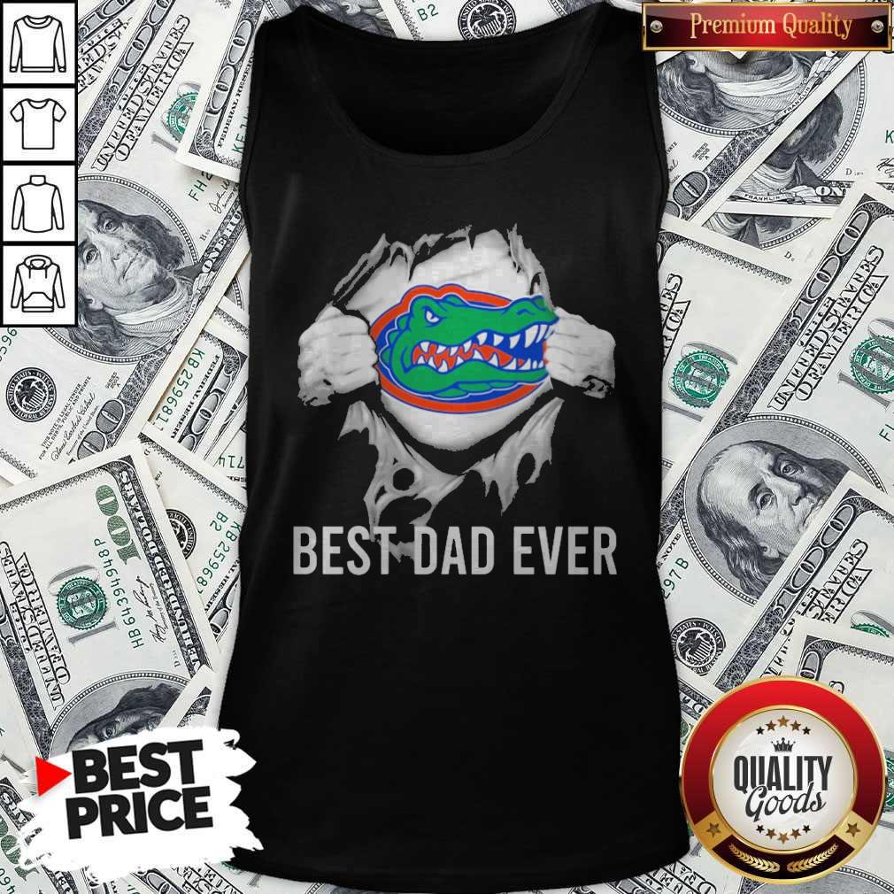 Awesome Blood Inside Me Florida Gators Football Best Dad Ever Tank Top