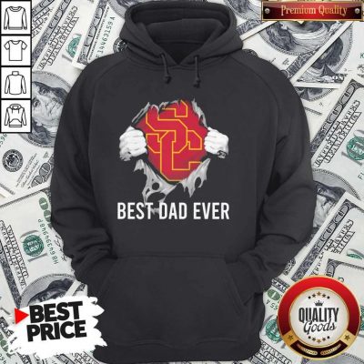 Awesome Blood Inside Me USC Trojans Football Best Dad Ever Hoodie