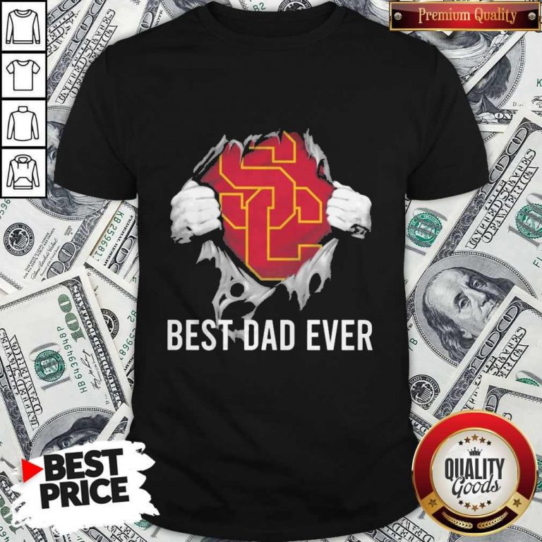 Awesome Blood Inside Me USC Trojans Football Best Dad Ever Shirt