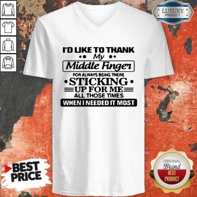 Awesome I'd Like To Thank My Middle Finger V-neck