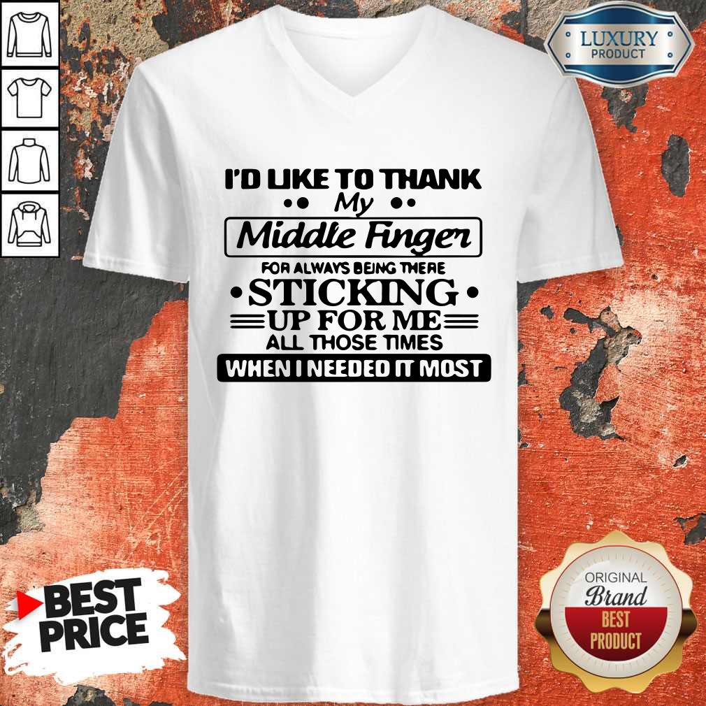 Awesome I'd Like To Thank My Middle Finger V-neck