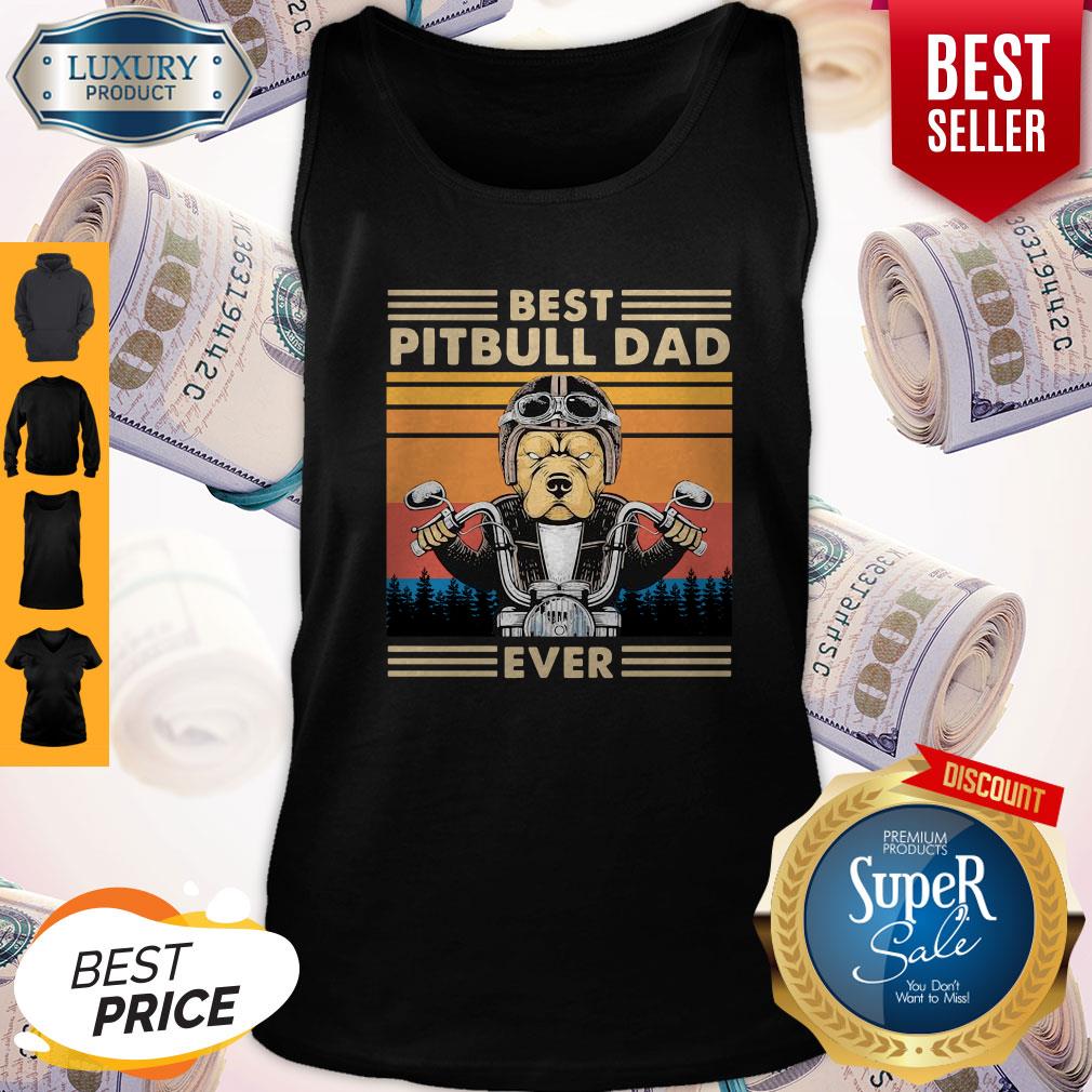 Awesome Motorcycle Best Pitbull Dad Ever Vintage Tank Top
