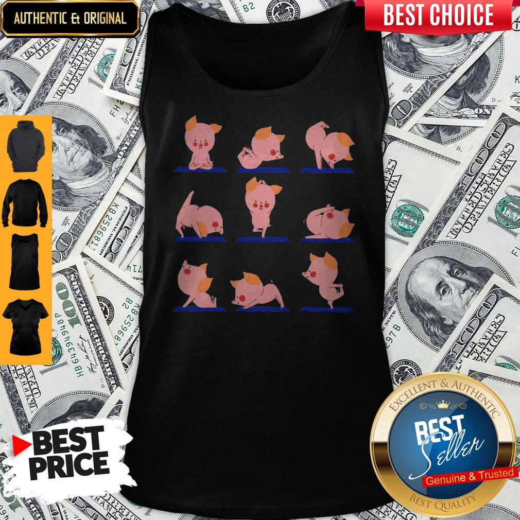 Awesome Pig Yoga Funny Piglets In Yoga Poses Sports Tank Top