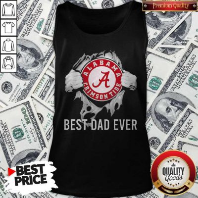 Funny Blood Inside Me Alabama Crimson Tide Football Best Dad Ever Tank Top