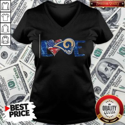 Funny I Love Los Angeles Rams American V-neck