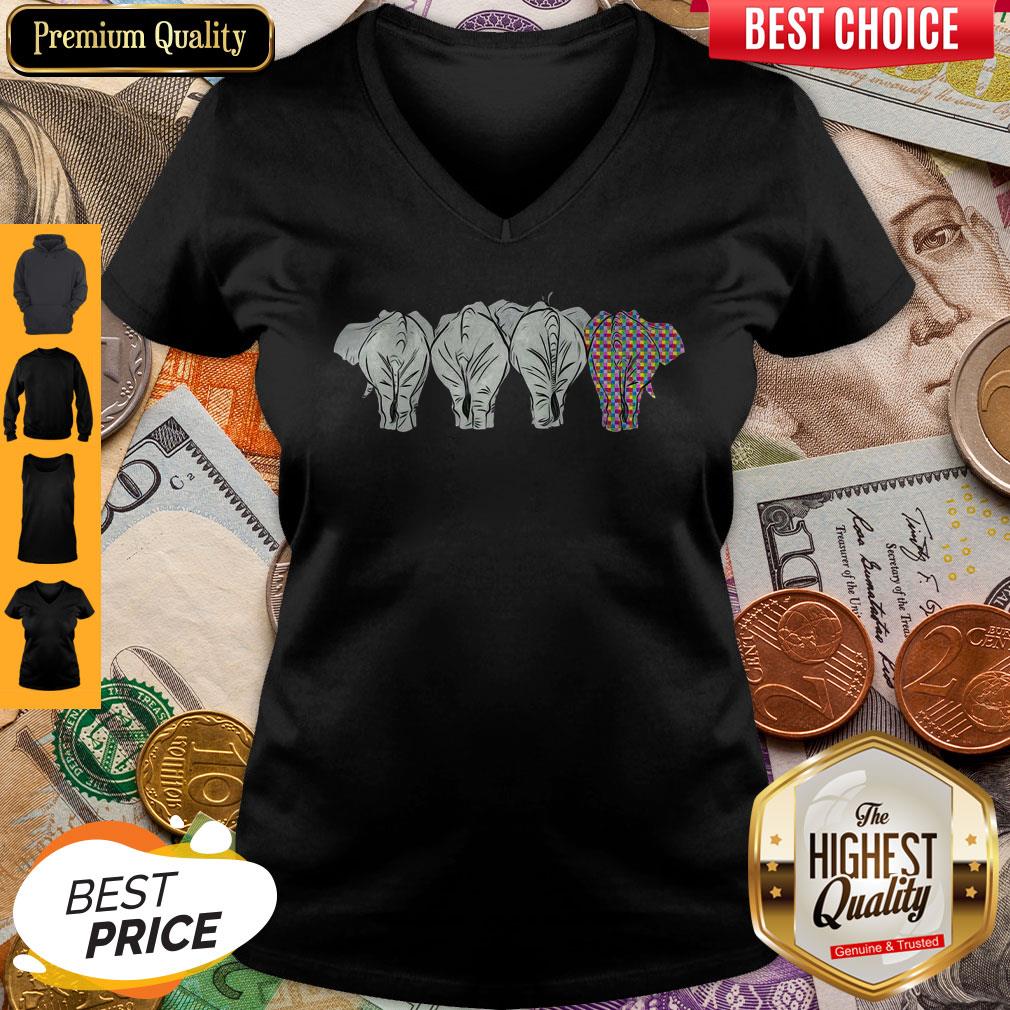 Funny It’s Ok To Be A Little Different LGBT Elephant Pride V-neck