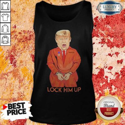 Funny Trump Lock Him Up Orange Jumpsuit Tank Top