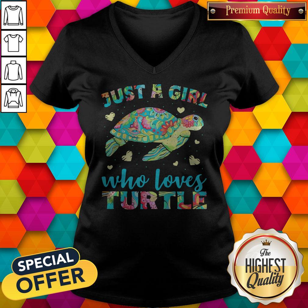 Nice Just A Girl Who Loves Turtle Color V-neck