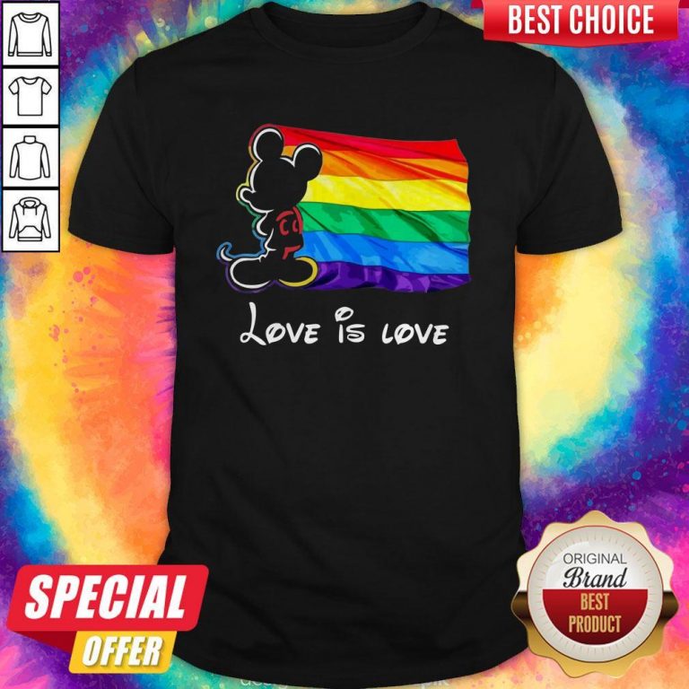 Nice Mickey Mouse Lgbt Pride Love Is Love Shirt
