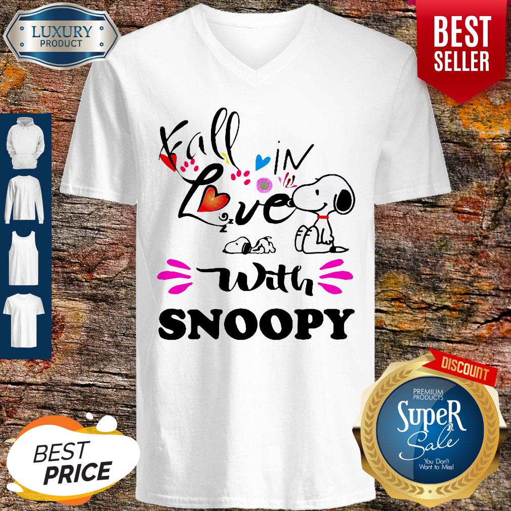 Premium Fall In Love With Snoopy V-neck