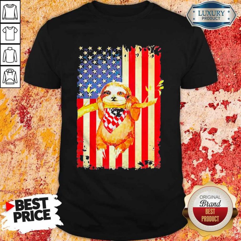 Premium Independence Day Sloth T-Shirt