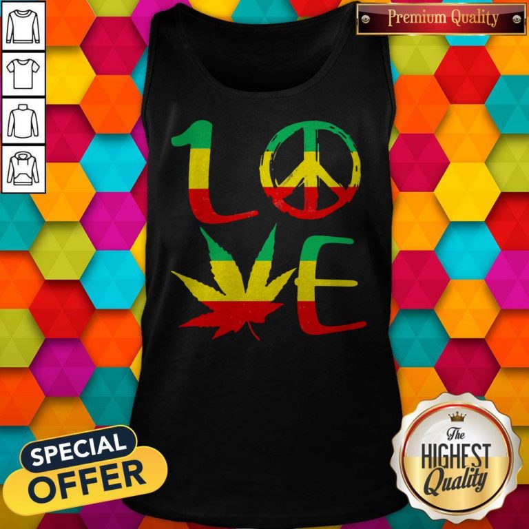 Premium Love Marijuana Leaf LGBT Tank Top