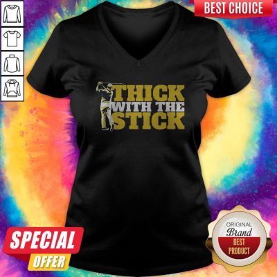 Premium Thick With The Stick Golf V-neck