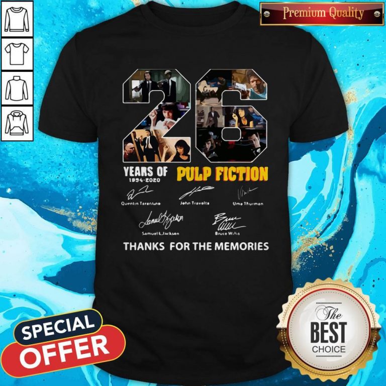 Top 22 Years Of 1994 2020 Pulp Fiction Thank You For The Memories Signatures Shirt