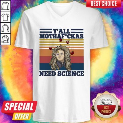 Top Anhxtanh Y’all Mothafuckas Need Science Vintage V-neck