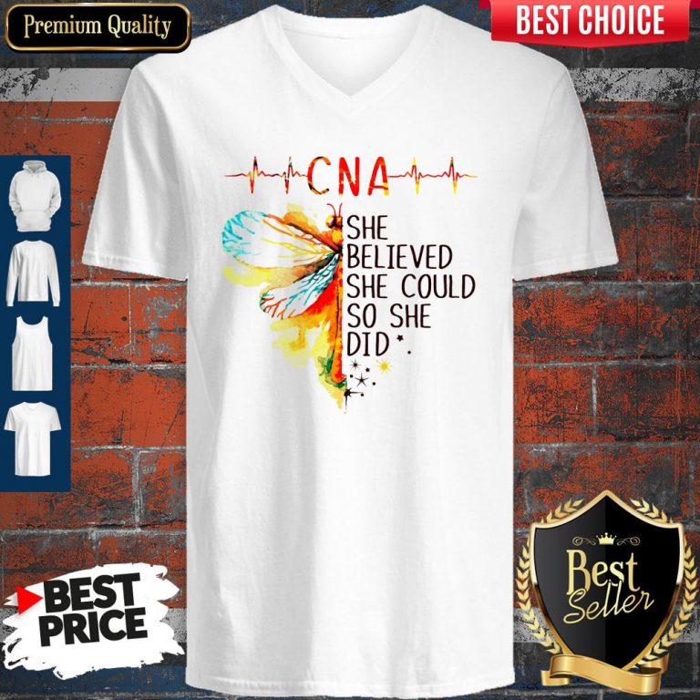 Top CNA She Believed She Could So She Did V-neck