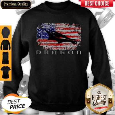Top Dragon Space American Flag Vintage Sweatshirt