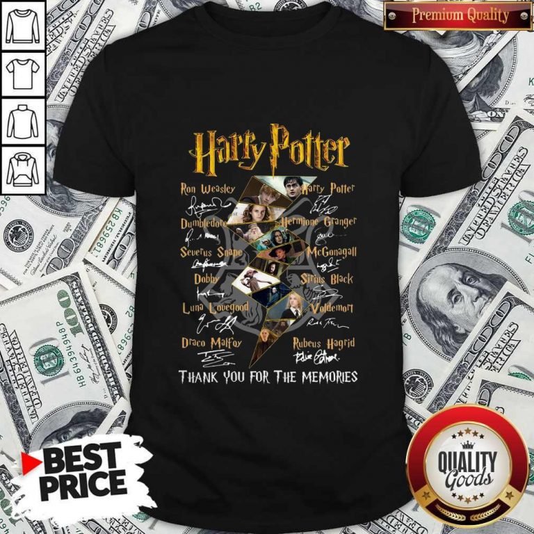 Top Harry Potter Character Thank You For The Memories Signature Shirt