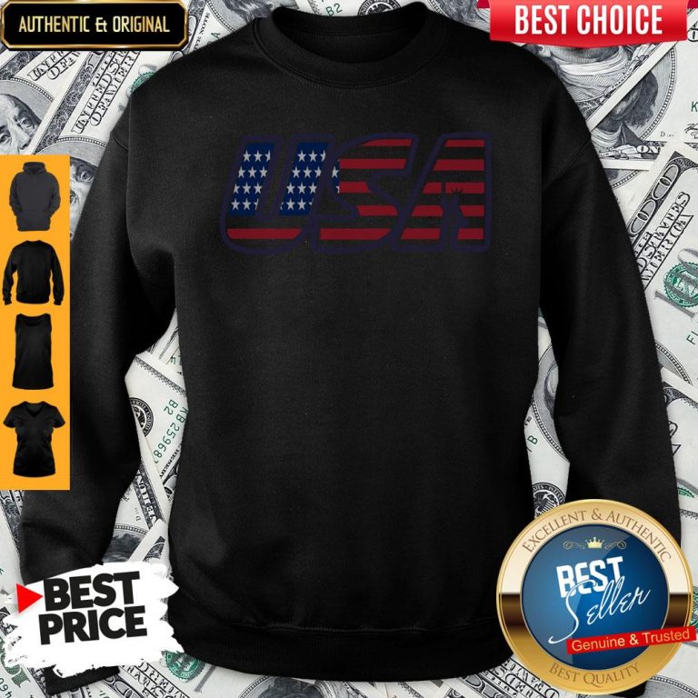 Top Usa American Flag Sweatshirt
