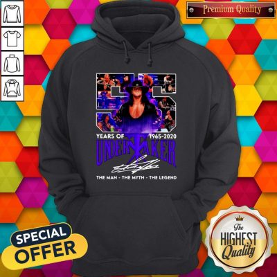 55 Years Of 1965 2020 Undertaker The Man The Myth The Legend Signature Hoodie