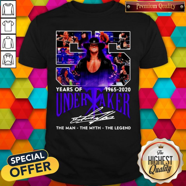 55 Years Of 1965 2020 Undertaker The Man The Myth The Legend Signature Shirt