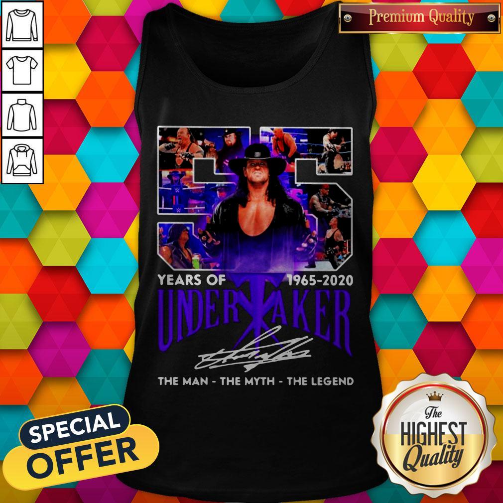 55 Years Of 1965 2020 Undertaker The Man The Myth The Legend Signature Tank Top