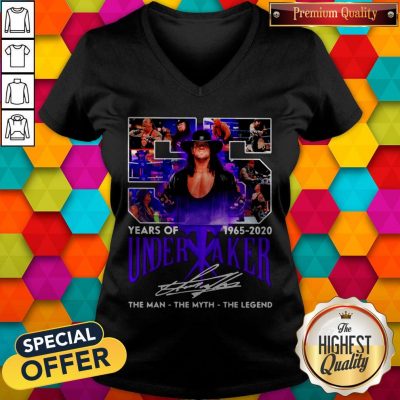 55 Years Of 1965 2020 Undertaker The Man The Myth The Legend Signature V-neck