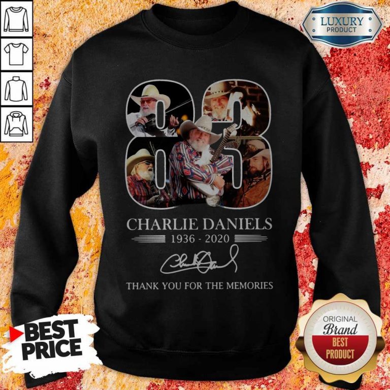 83 Charlie Daniels 1936 2020 Thank You For The Memories Signature Sweatshirt