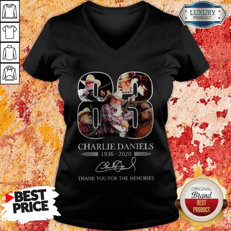 83 Charlie Daniels 1936 2020 Thank You For The Memories Signature V-neck