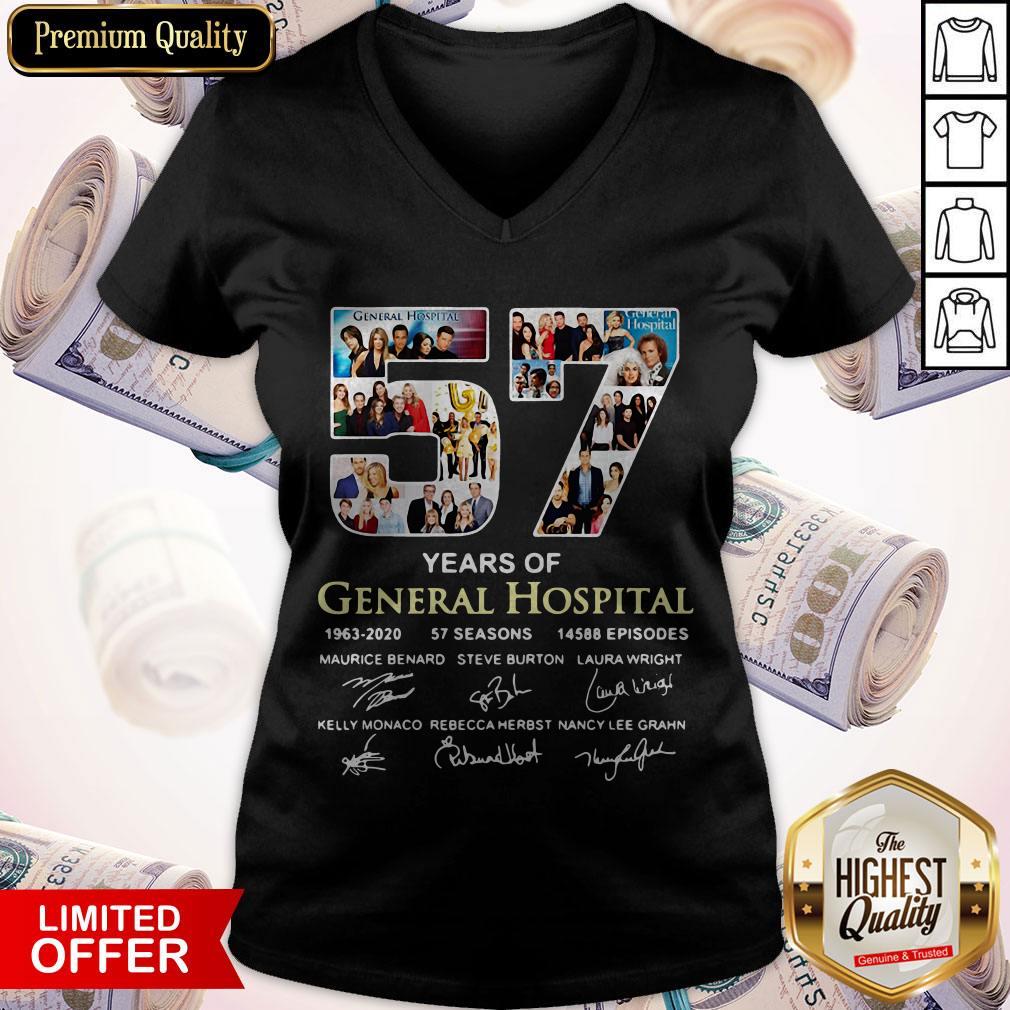Awesome 57 Years Of General Hospital 1963 2020 Signatures V-neck