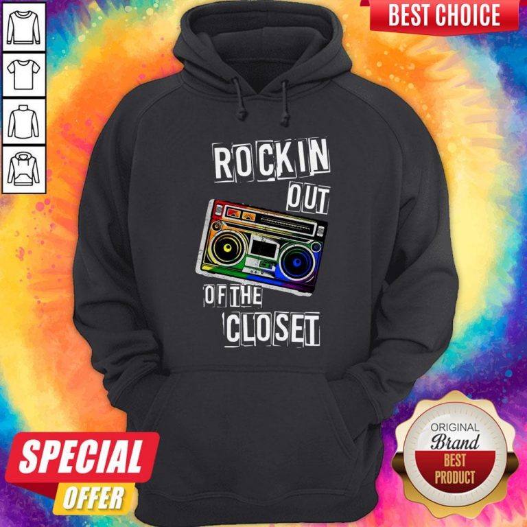 Gay Pride Rockin Out Of The Closet LGBTQ Parade Hoodie