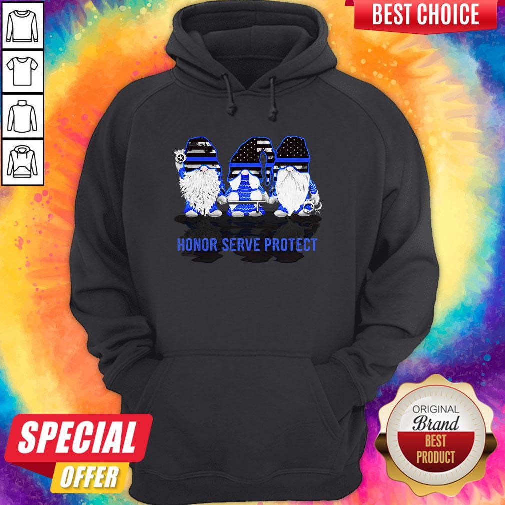 Gnomes Honor Serve Protect American Flag Independence Day Hoodie