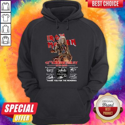 Iron Maiden 45Th Anniversary 1975 2020 Thank You For The Memories Signatures Band Hoodie