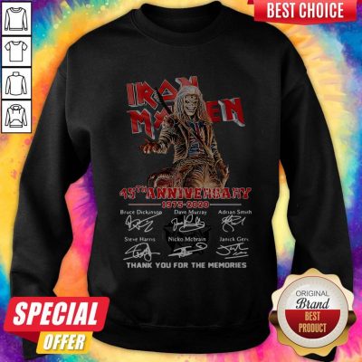 Iron Maiden 45Th Anniversary 1975 2020 Thank You For The Memories Signatures Band Sweatshirt