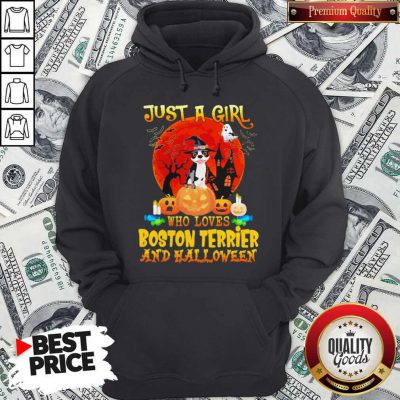 Just A Girl Who Loves Boston Terrier And Halloween Hoodie