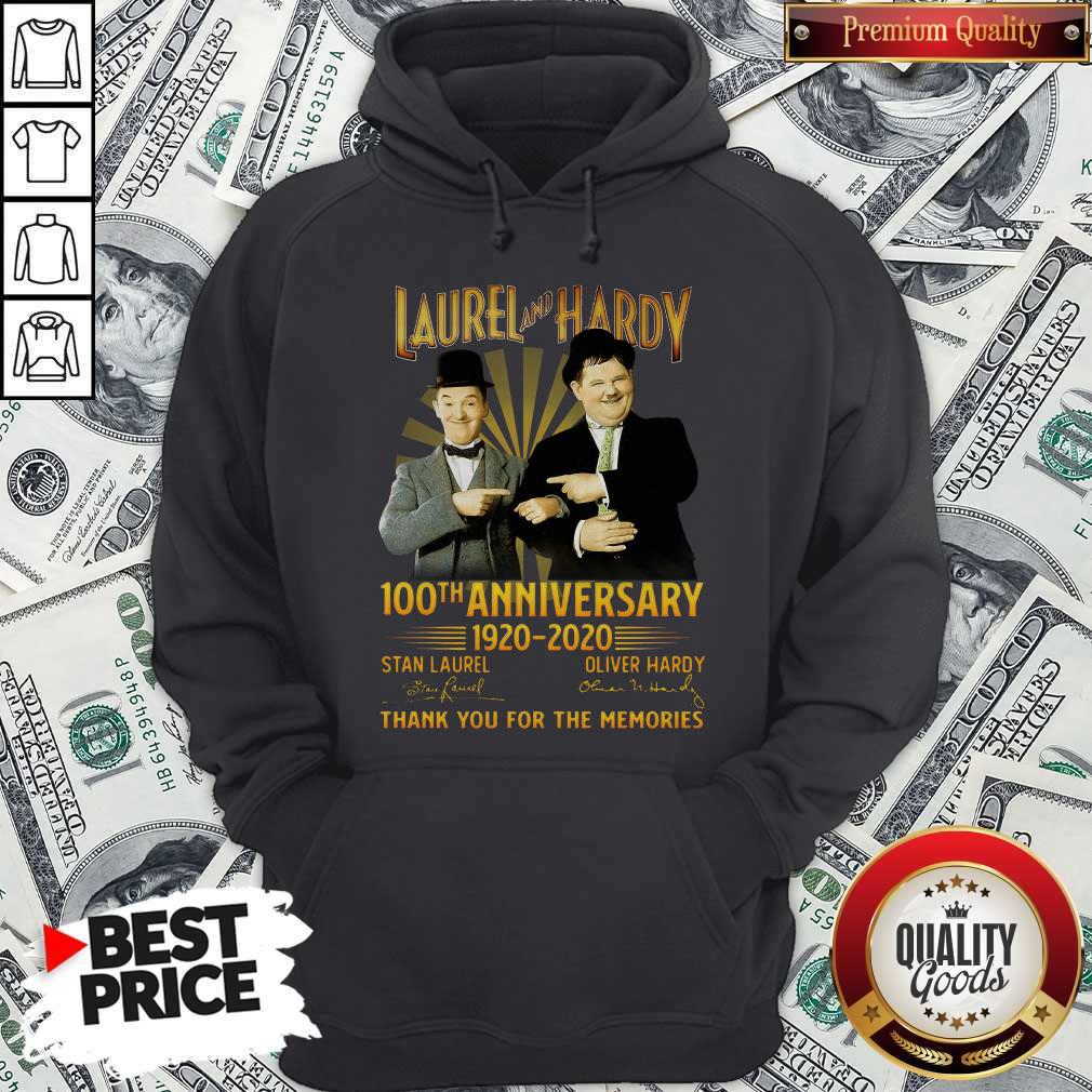 Laurel And Hardy 100th Anniversary 1920 2020 Thank You For The Memories Signature Hoodie
