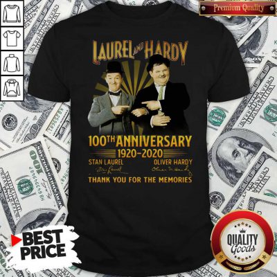 Laurel And Hardy 100th Anniversary 1920 2020 Thank You For The Memories Signature Shirt