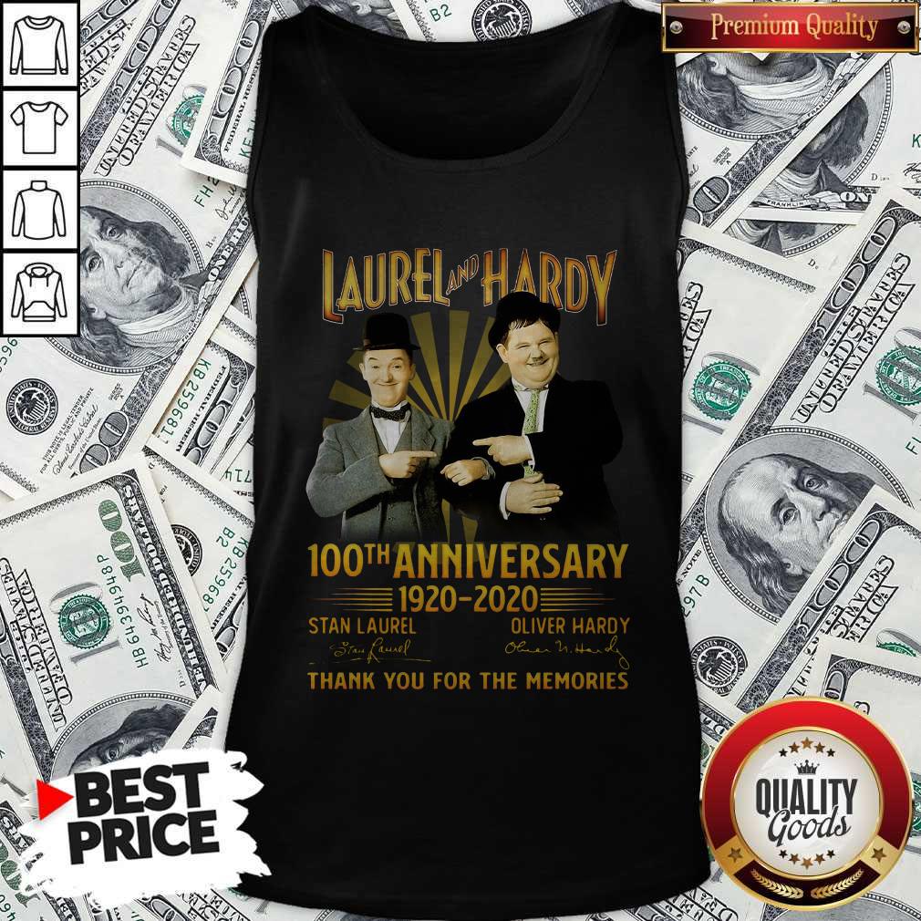 Laurel And Hardy 100th Anniversary 1920 2020 Thank You For The Memories Signature Tank Top
