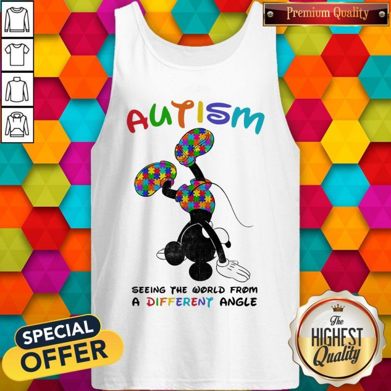Mickey Mouse Autism Seeing The World From A Different Angle Tank Top