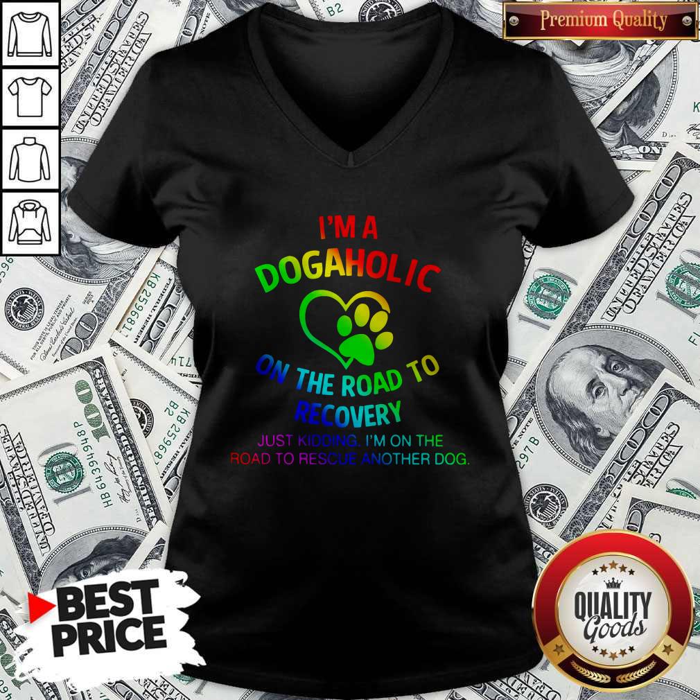 Nice LGBT I’m A Dogaholic On The Road To Recovery V-neck