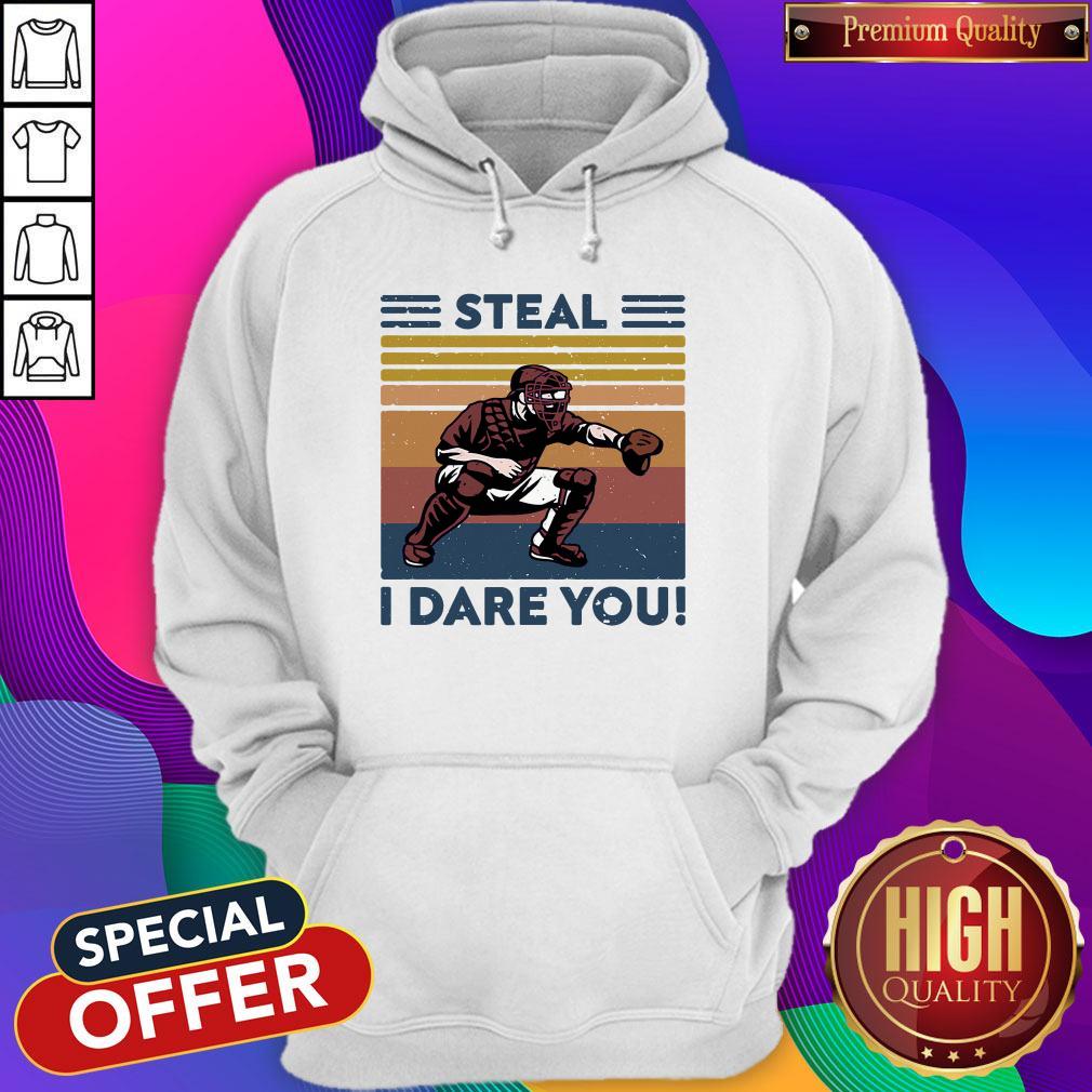 Official Baseball Steal I Dare You Vintage Hoodie