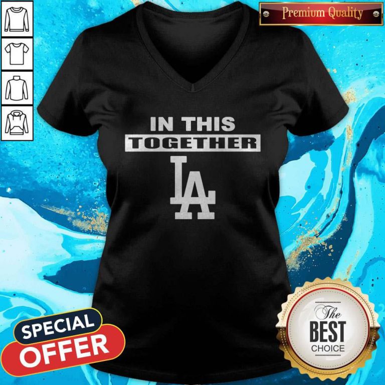 Official Dodgers In This Together V-neck