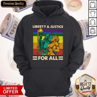 Official LGBT Liberty And Justice For All Vintage Hoodie