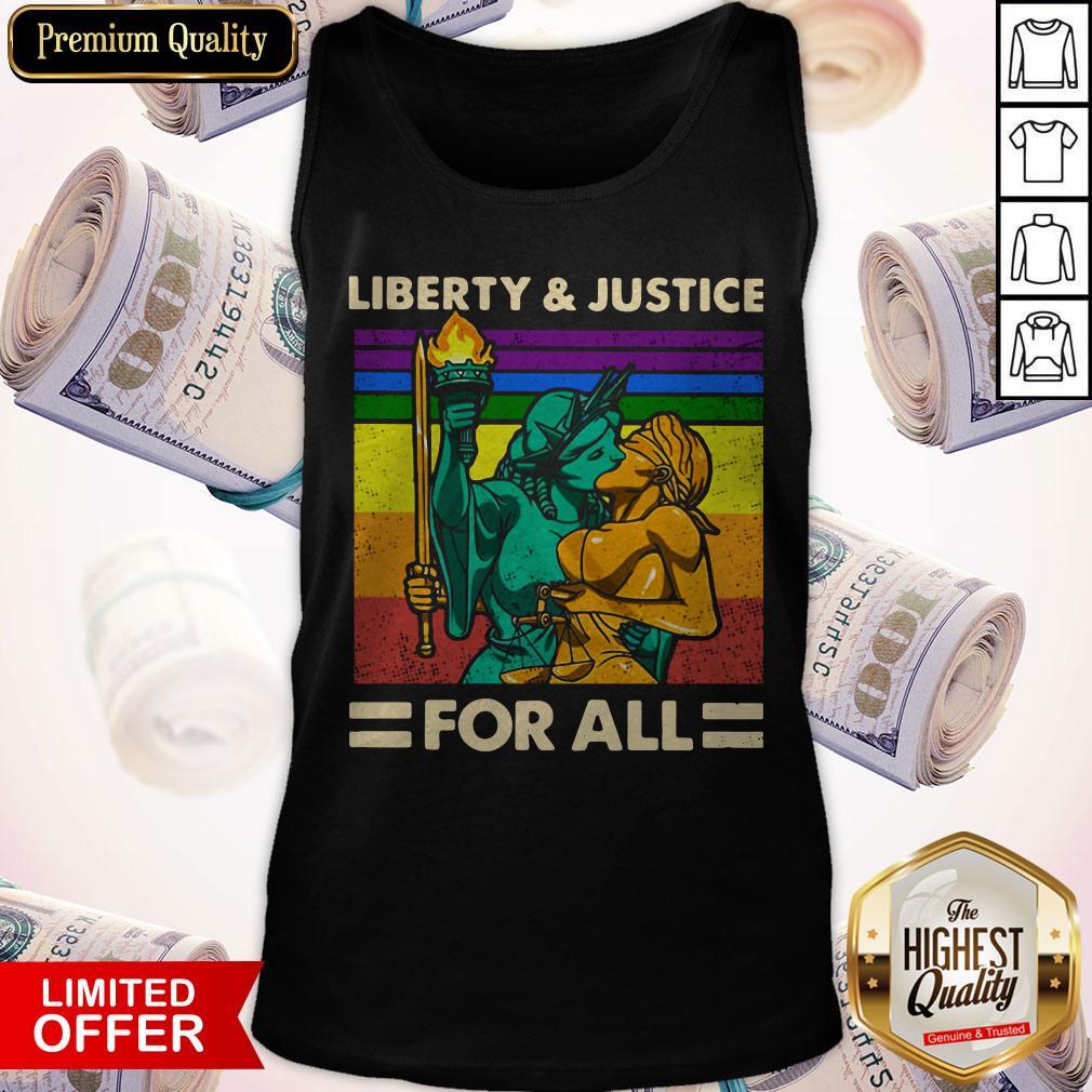 Official LGBT Liberty And Justice For All Vintage Tank Top