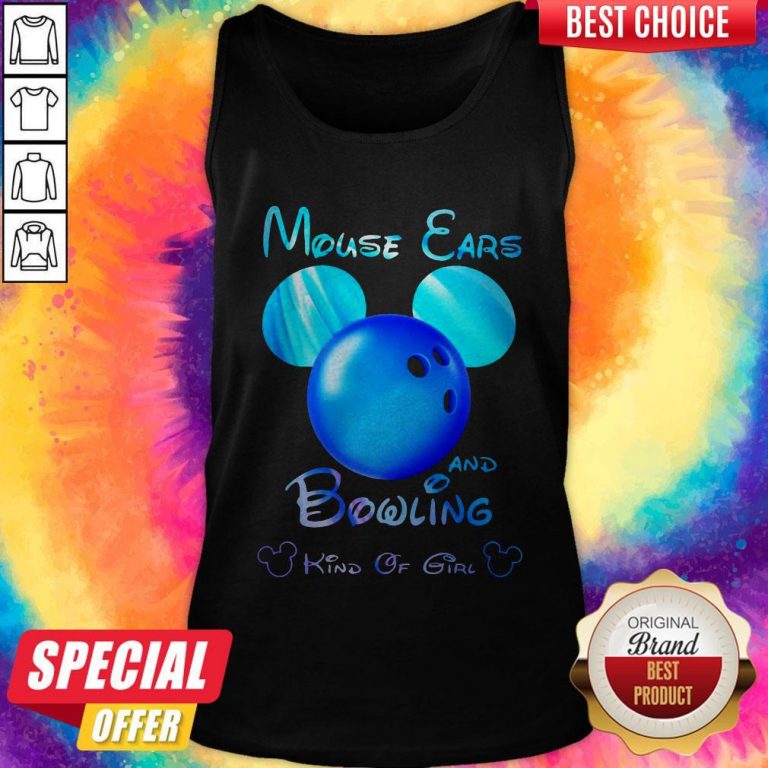 Premium Mouse Ears And Bowling Kind Of Girl Tank Top
