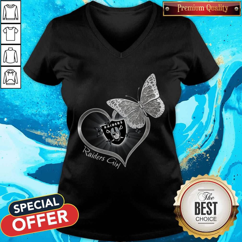 Pretty Butterfly Heart Raiders Girl V-neck